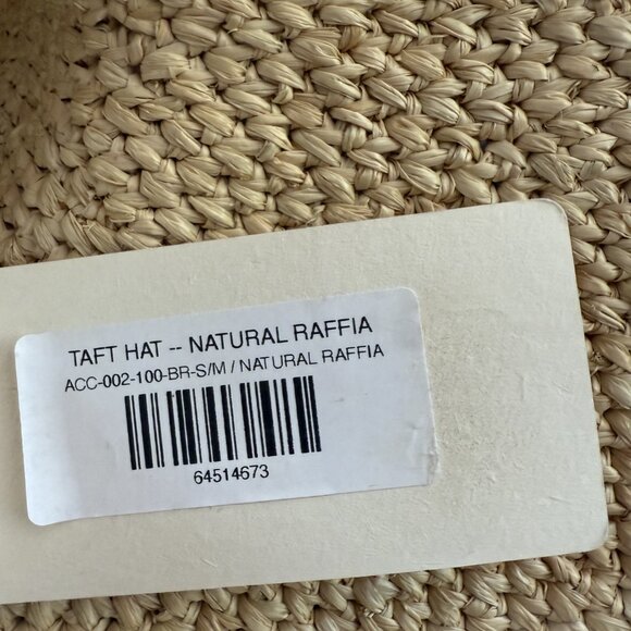 NWT DOEN TAFT NATURAL RAFFIA WOVEN HAT S/M - Picture 8 of 11
